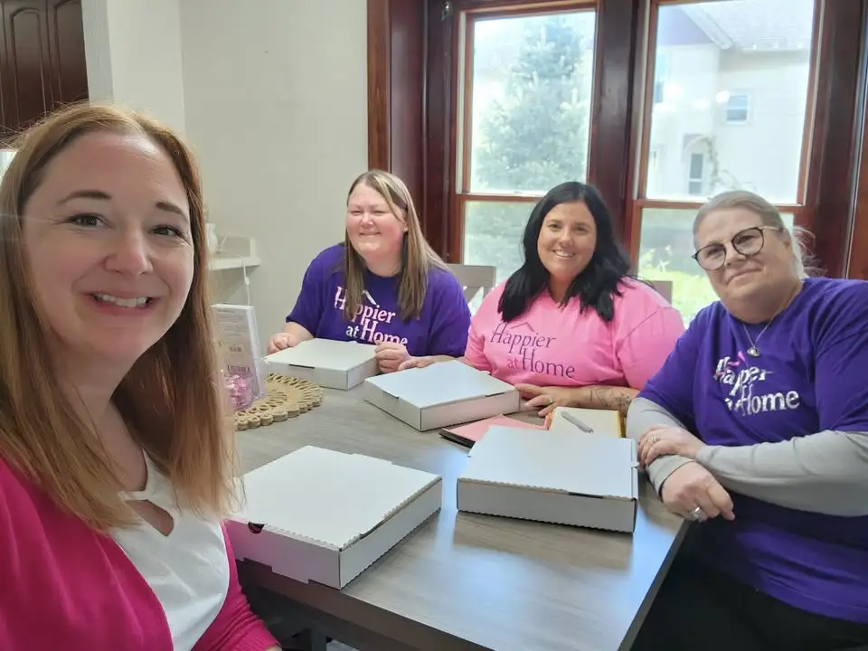 Caregiver helping client